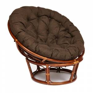 Кресло PAPASAN/ПАПАСАН 23/01 W  /с подушкой/ диаметр подушки 125 см, 115х101х104 см, Pecan (орех), ткань Коричневый, 3М7-147 Pecan (орех)