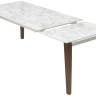 Стол ESMIR 160 MATTE ARABESCATO SOLID CERAMIC/ орех, ®DISAUR