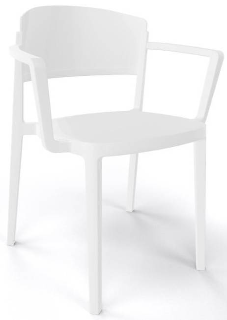 Кресло пластиковое Abuela B белый 580х525х765 мм