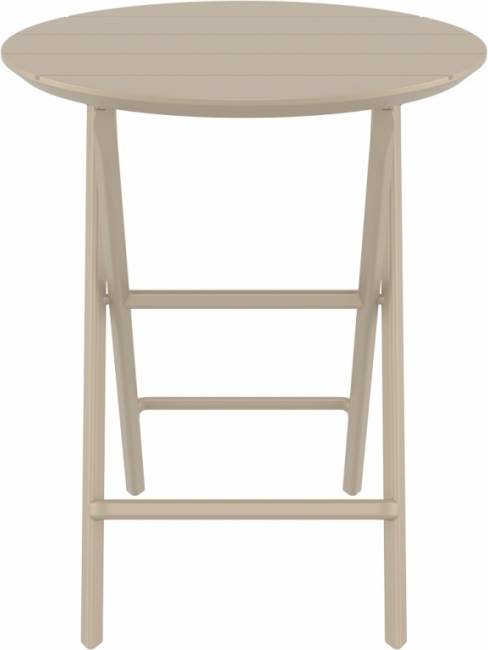 Стол пластиковый складной Helen Folding Table Ø60 бежевый Ø600х740 мм