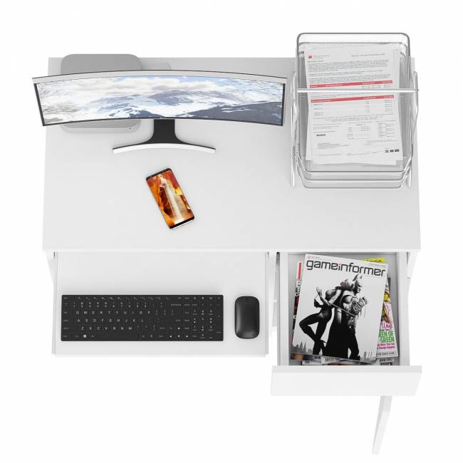 Стол компьютерный Мори МС-1 правый цвет белый Стол компьютерный Мори МС-1 правый цвет белый