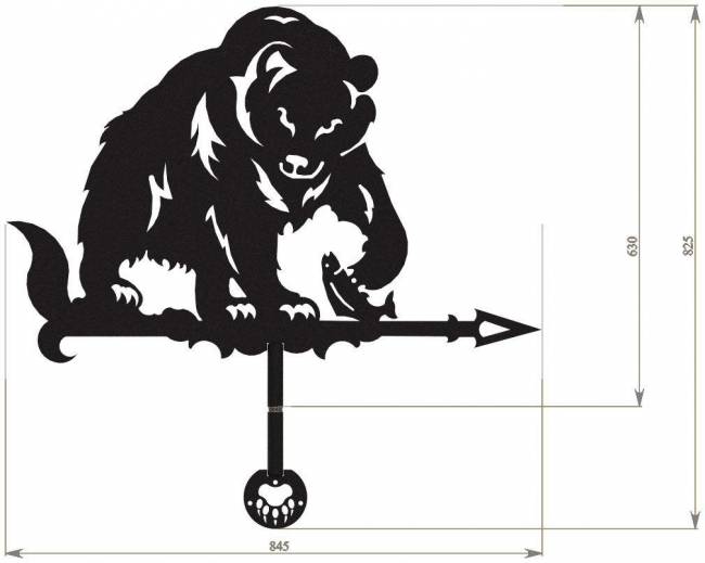Флюгер "Мишка" большой Флюгер "Мишка" большой