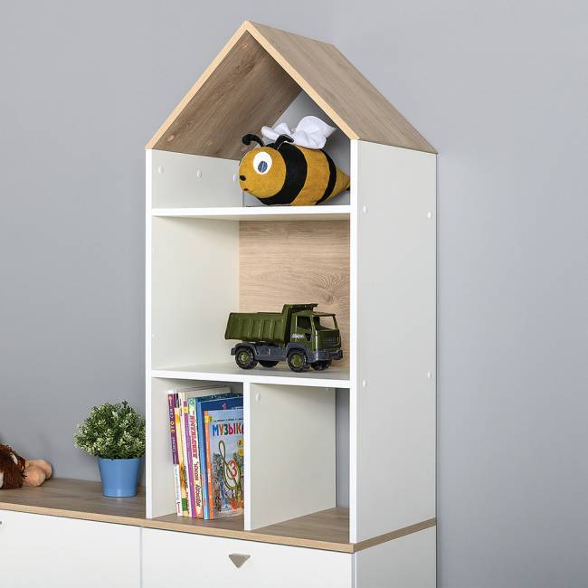 Два открытых стеллажа Эйп цвет белый/дуб белый