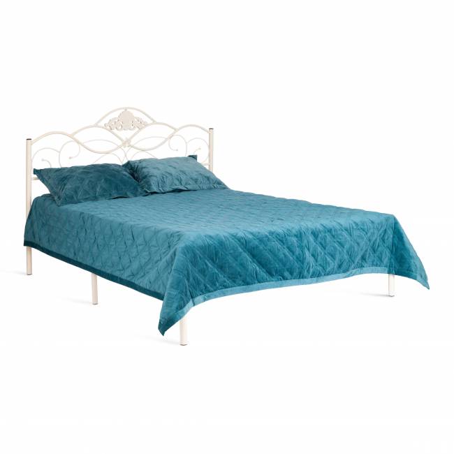 Кровать Federica (mod. AT-881) дерево гевея/металл, 160*200 (Queen bed), Белый (butter white) Белый (butter white) дерево гевея/металл