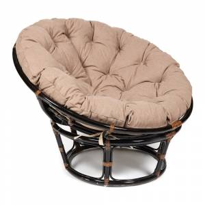 Кресло PAPASAN/ПАПАСАН 23/01 W  /с подушкой/ 115х101х104 см, Antique brown (античный черно-коричневый), экошерсть Коричневый, 1811-5 Antique brown (античный черно-коричневый)