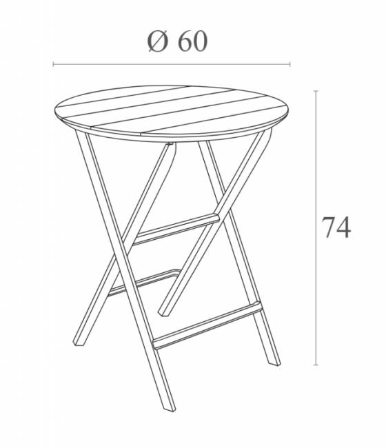 Стол пластиковый складной Helen Folding Table Ø60 опаловый зеленый Ø600х740 мм Стол пластиковый складной Helen Folding Table Ø60 опаловый зеленый Ø600х740 мм