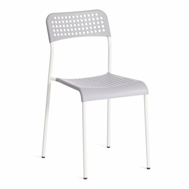 Стул ADDE (mod. C-049) металл/пластик, 39 х 49 х 78 см, Grey (серый) /White (белый) (Комплект из 8 шт.) серый, белый