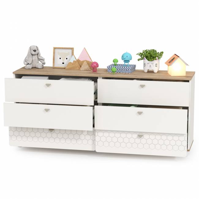 Два комода Эйп для детской комнаты цвет белый/дуб белый Два комода Эйп для детской комнаты цвет белый/дуб белый
