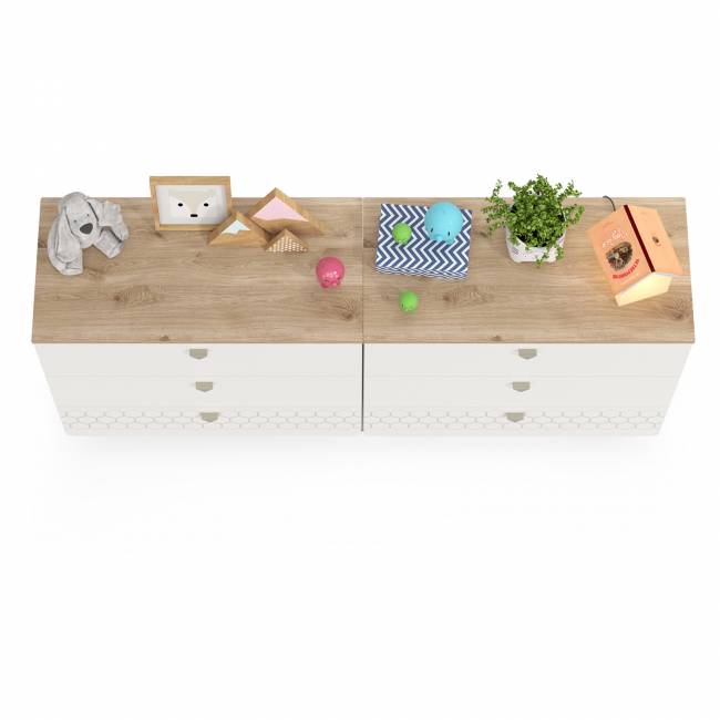 Два комода Эйп для детской комнаты цвет белый/дуб белый Два комода Эйп для детской комнаты цвет белый/дуб белый