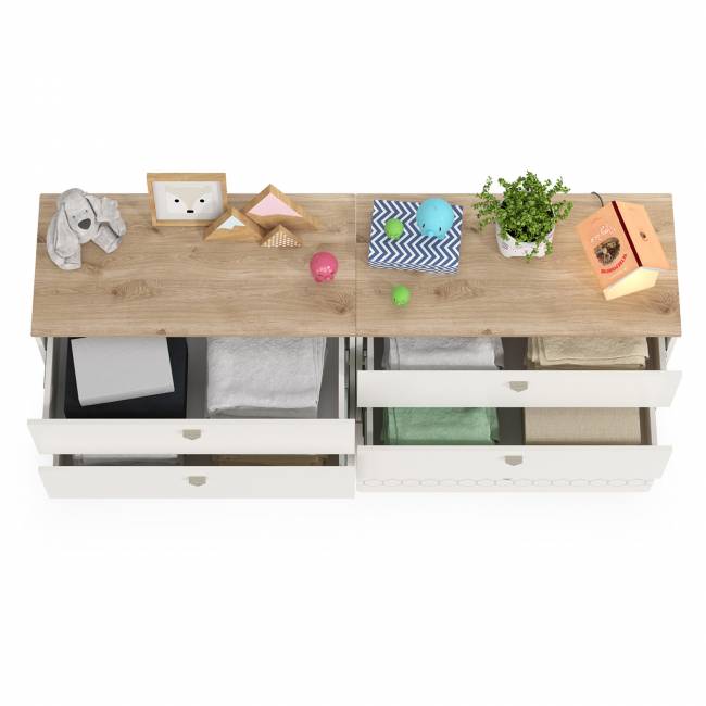 Два комода Эйп для детской комнаты цвет белый/дуб белый Два комода Эйп для детской комнаты цвет белый/дуб белый