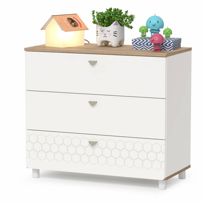 Два комода Эйп для детской комнаты цвет белый/дуб белый Два комода Эйп для детской комнаты цвет белый/дуб белый