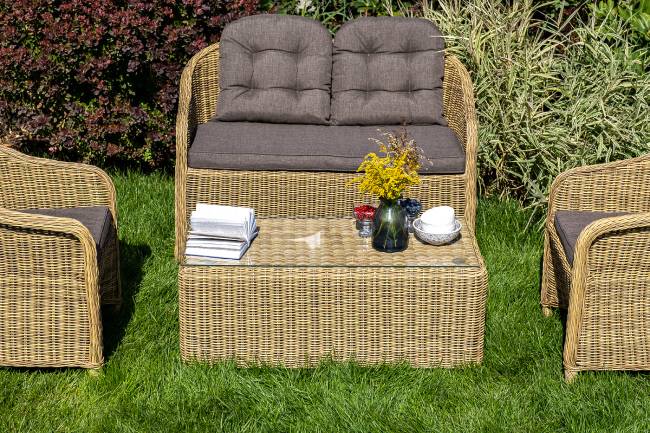 "Равенна" диван двухместный плетенный из ротанга, цвет соломенный "Равенна" диван двухместный плетенный из ротанга, цвет соломенный