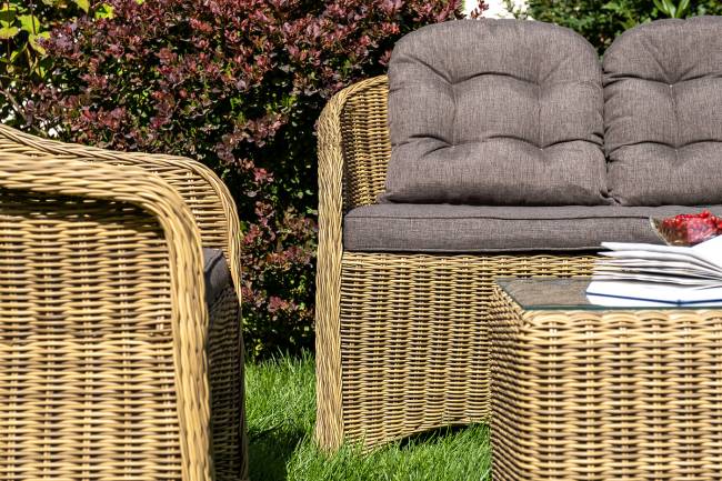 "Равенна" диван двухместный плетенный из ротанга, цвет соломенный "Равенна" диван двухместный плетенный из ротанга, цвет соломенный